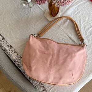 MAXX LEATHER Pink and Tan Shoulder Bag 🌷🥥